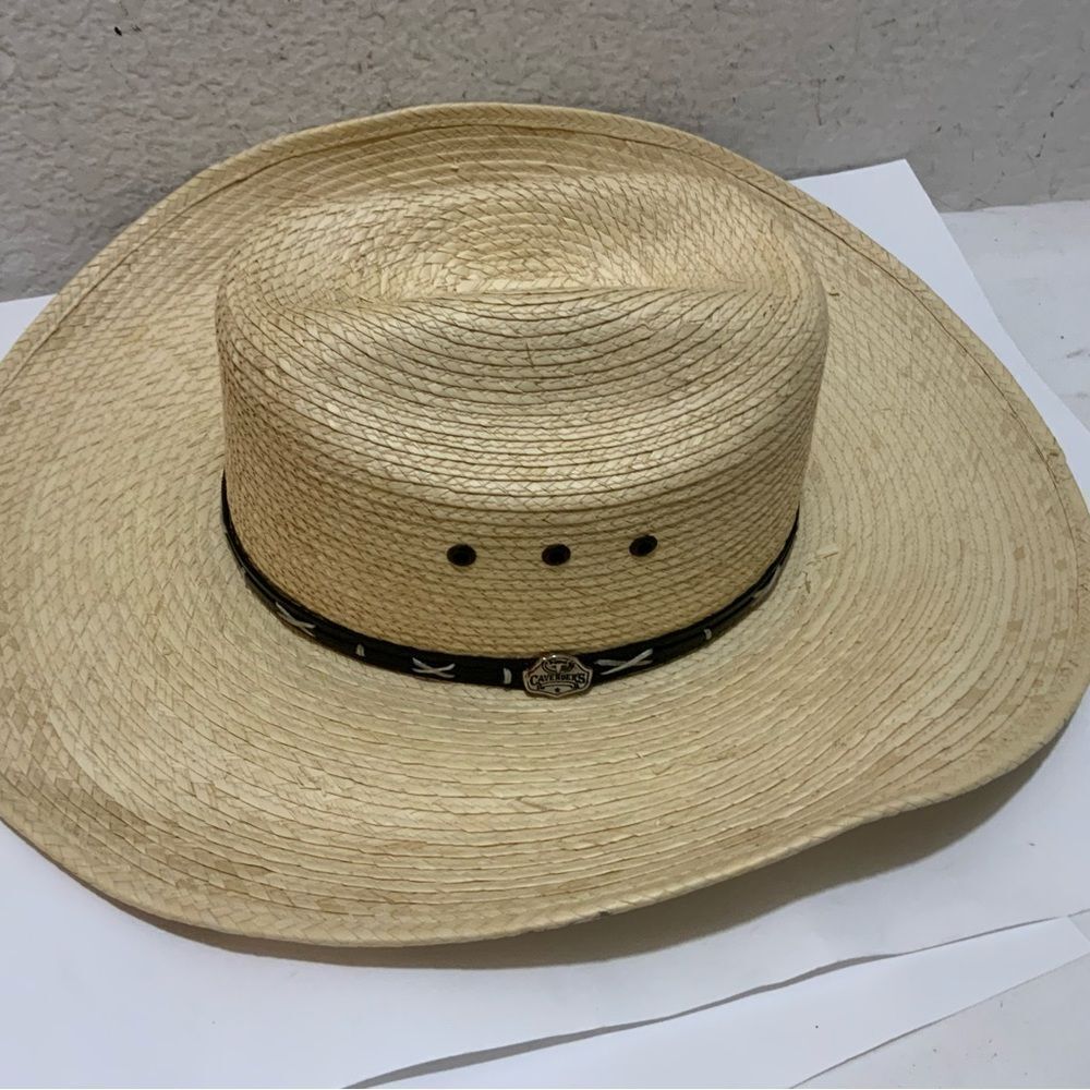 Cavenders Hat Collection Tan Straw Braided Strap Hat